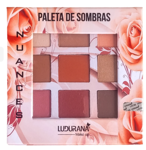 Paleta de Sombras Nuances 9 Cores Nude Ludurana